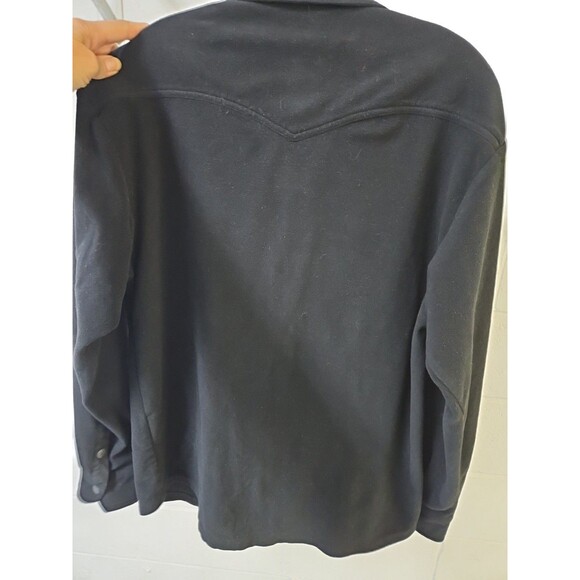 Vintage Jack Wolfskin Polarsystem Black Button-Up Fleece Sz LG Look At Measuring - Picture 6 of 12